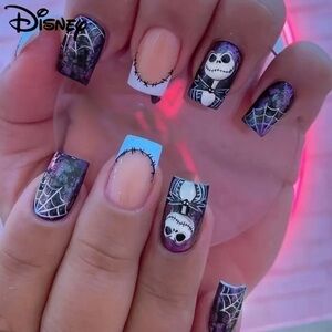 Disney Jack Halloween Fake Press On Nails NWT